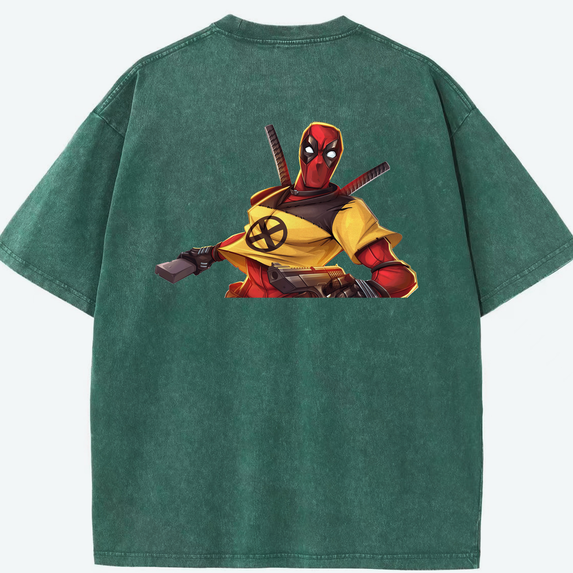 （画像用） Deadpool デッドプール 綿100% ヴィンテージ風 半袖Tシャツ（背面プリント）